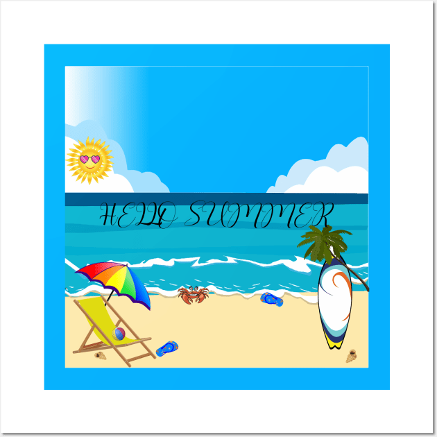 Hello Summer Wall Art by UrLifeTee